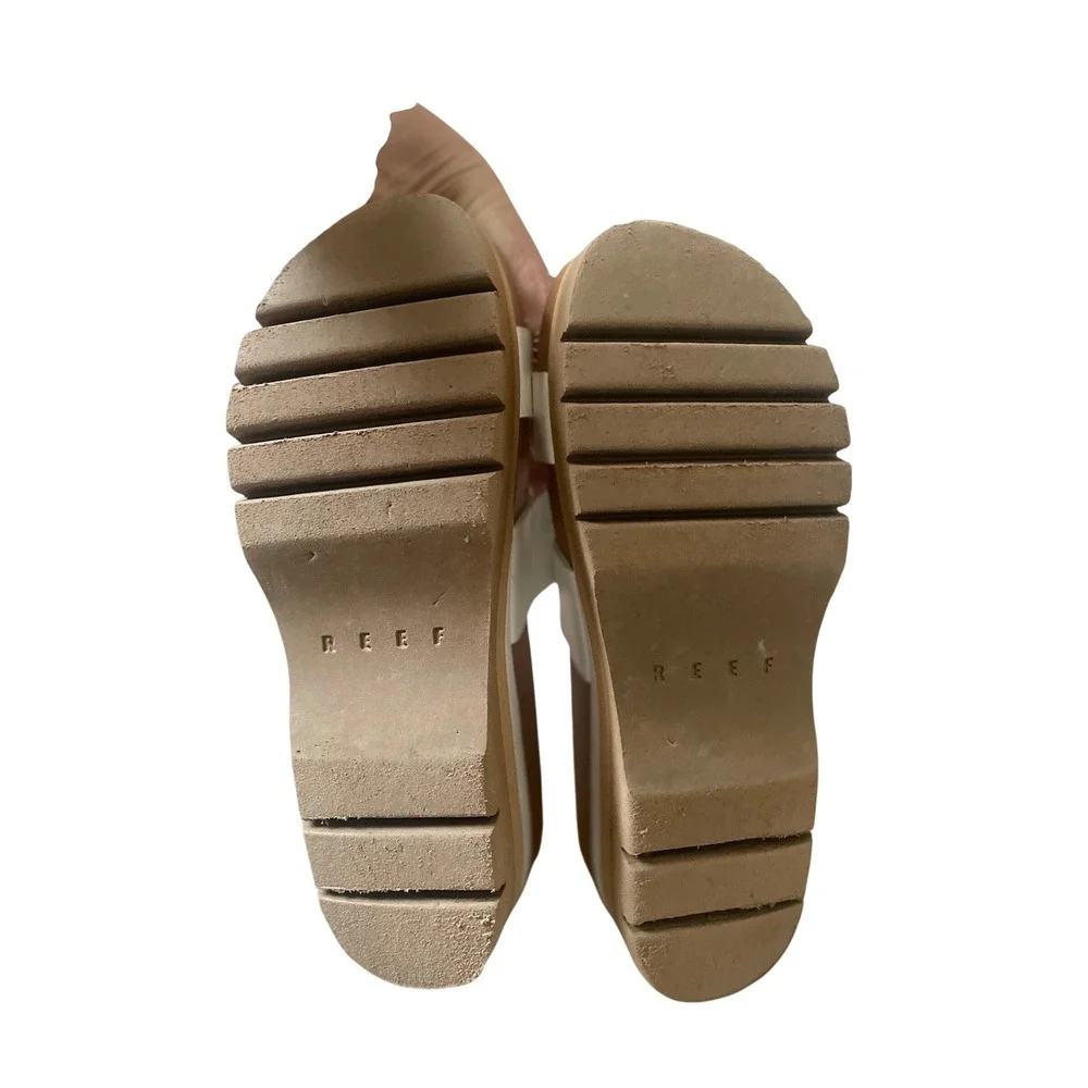 Reef Cushion Vista Higher White Platform Sandals Arch Support Slides 9